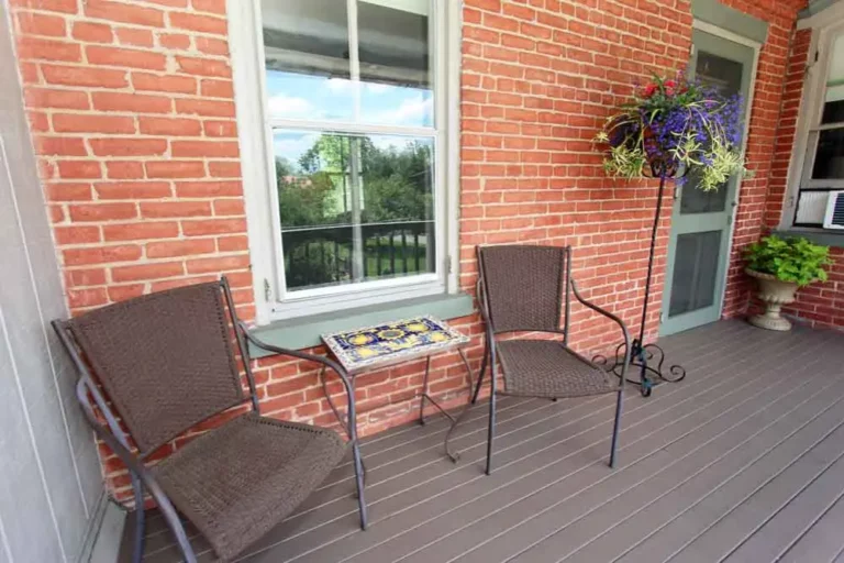  brick porch wall.